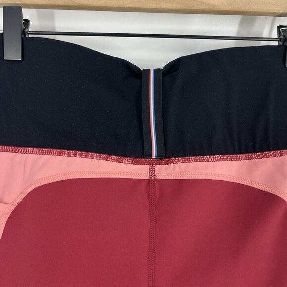 Anthropologie Fourlaps Leggings Size Medium Women Red Pink Plyo Workout Athletic - Picture 7 of 10